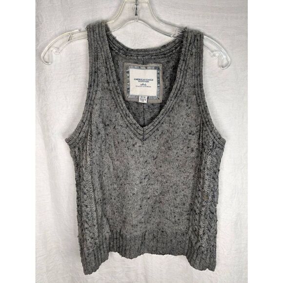 American Eagle Wool Blend Sweater Vest Gray M Medium - Picture 1 of 7
